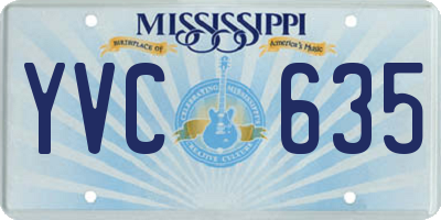 MS license plate YVC635