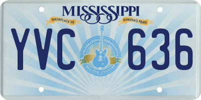 MS license plate YVC636