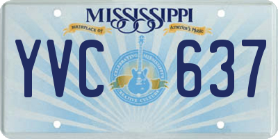MS license plate YVC637