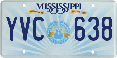 MS license plate YVC638
