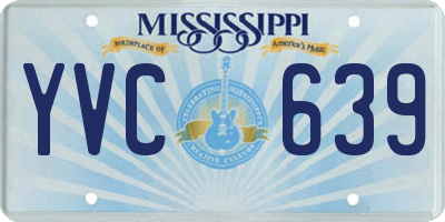 MS license plate YVC639