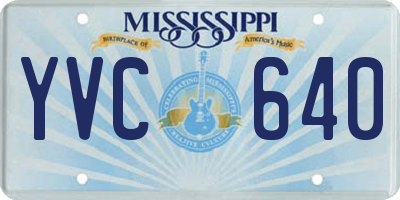 MS license plate YVC640
