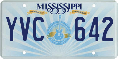 MS license plate YVC642