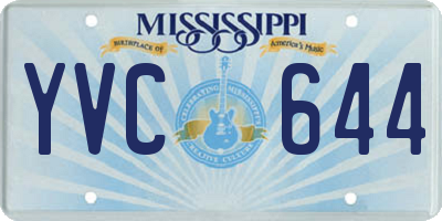 MS license plate YVC644