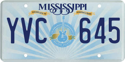 MS license plate YVC645