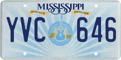MS license plate YVC646