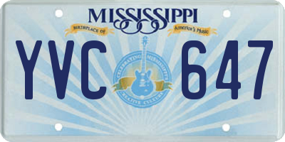 MS license plate YVC647