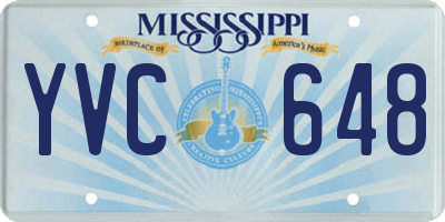 MS license plate YVC648