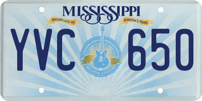 MS license plate YVC650