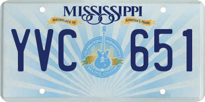MS license plate YVC651