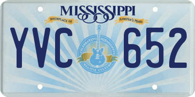 MS license plate YVC652
