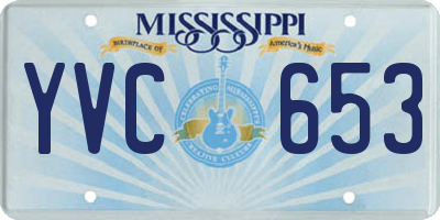 MS license plate YVC653