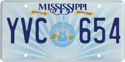 MS license plate YVC654