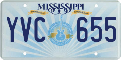 MS license plate YVC655