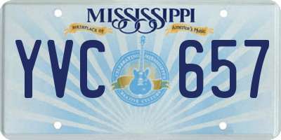 MS license plate YVC657