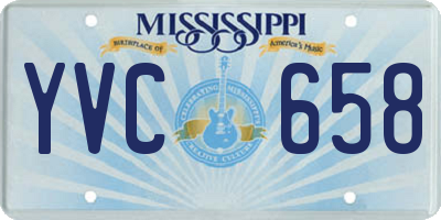 MS license plate YVC658