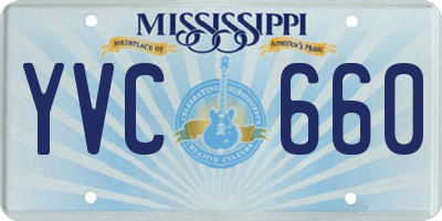 MS license plate YVC660