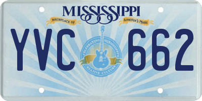 MS license plate YVC662