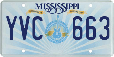 MS license plate YVC663