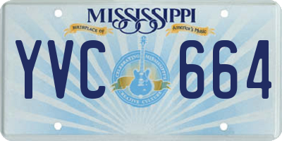 MS license plate YVC664