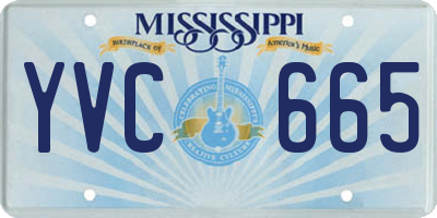 MS license plate YVC665