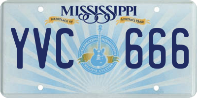 MS license plate YVC666