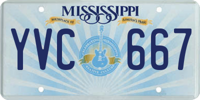 MS license plate YVC667