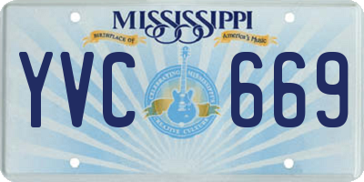 MS license plate YVC669