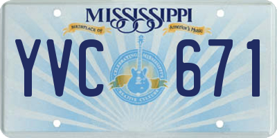 MS license plate YVC671