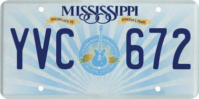 MS license plate YVC672