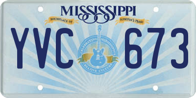 MS license plate YVC673