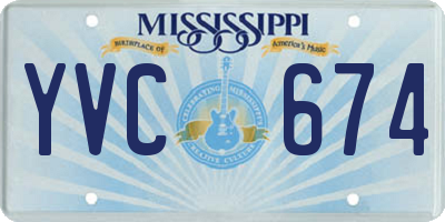 MS license plate YVC674
