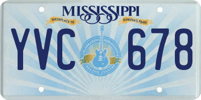 MS license plate YVC678