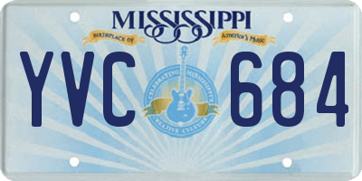 MS license plate YVC684