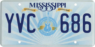 MS license plate YVC686
