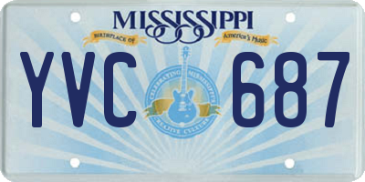 MS license plate YVC687