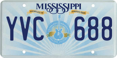 MS license plate YVC688