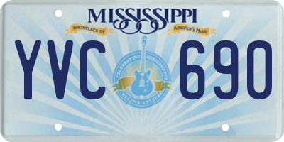 MS license plate YVC690