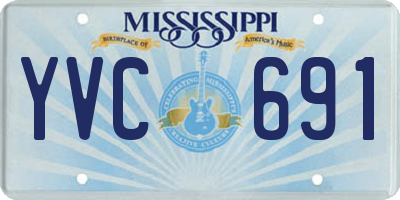 MS license plate YVC691