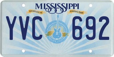 MS license plate YVC692
