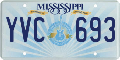 MS license plate YVC693