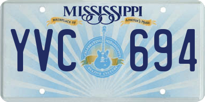 MS license plate YVC694