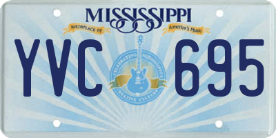 MS license plate YVC695