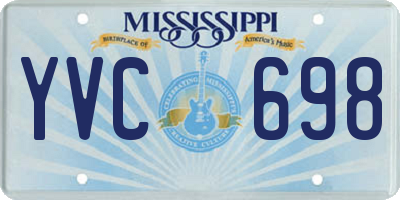 MS license plate YVC698