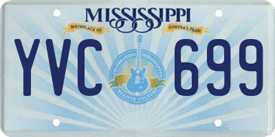 MS license plate YVC699