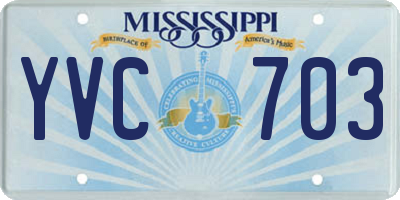 MS license plate YVC703