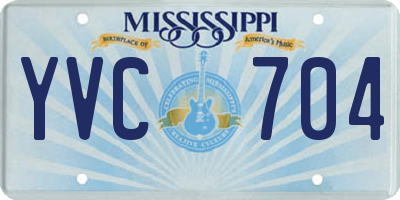 MS license plate YVC704
