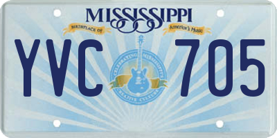 MS license plate YVC705