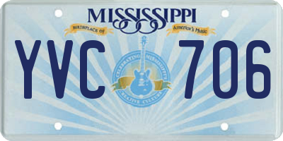 MS license plate YVC706