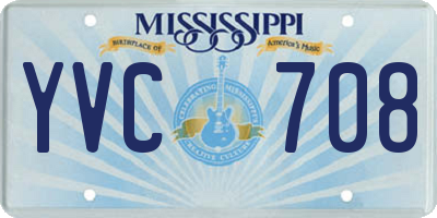 MS license plate YVC708